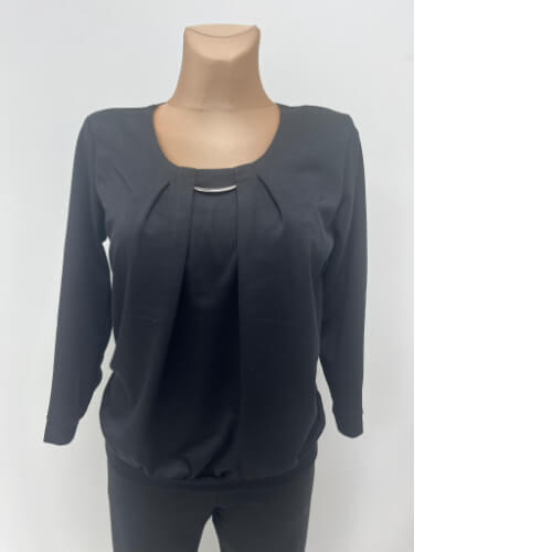 Yew Black Roundneck Top