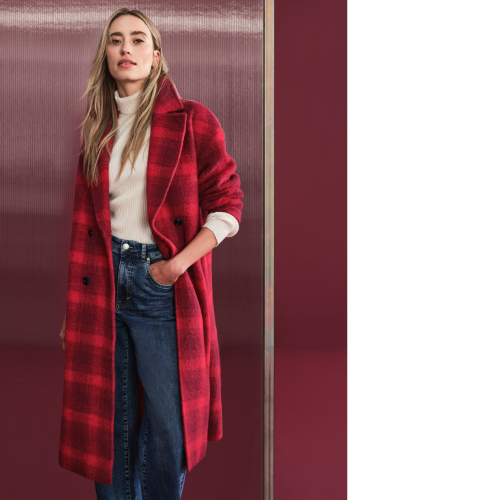 Street One Autumn Red Check Coat