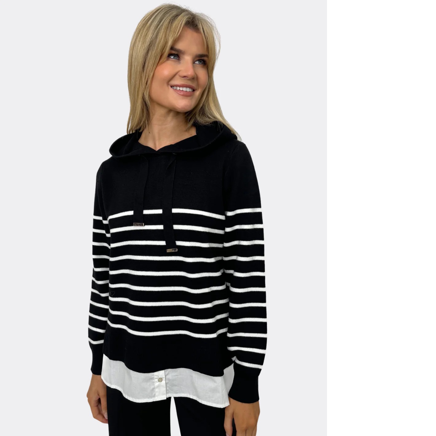 Kate & Pippa Sam Black & White Striped Jumper