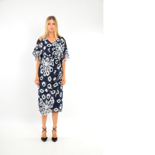 Lizabella Navy & White Print Dress