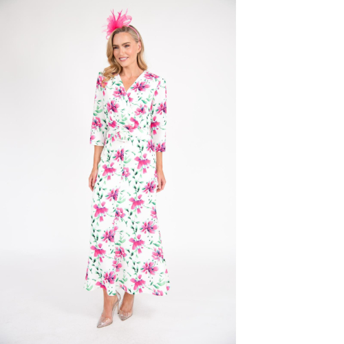 Cassandra Ola Pink Floral Print Dress