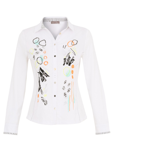 Dolcezza White Print Shirt