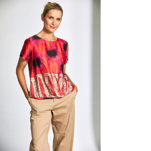 Peruzzi Satin Print Top