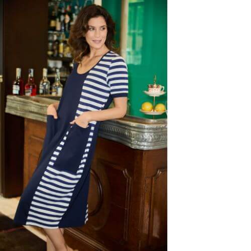 Peruzzi Stripe Panel Dress