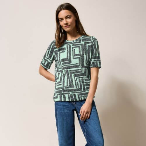 Cecil Khaki Pattern T-shirt