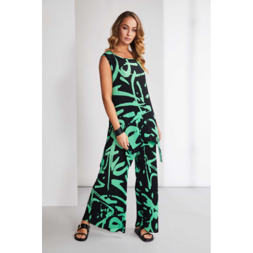 Naya Print Pleated Crinkle Trouser