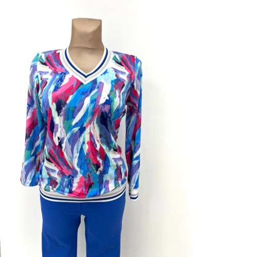 Yew Royal & Pink Mix Top