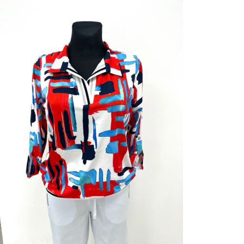 Yew Blue & Red Mix Top