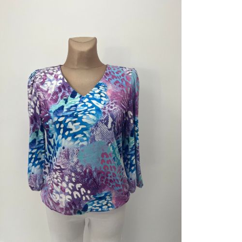 Yew Blue & Purple Print Top