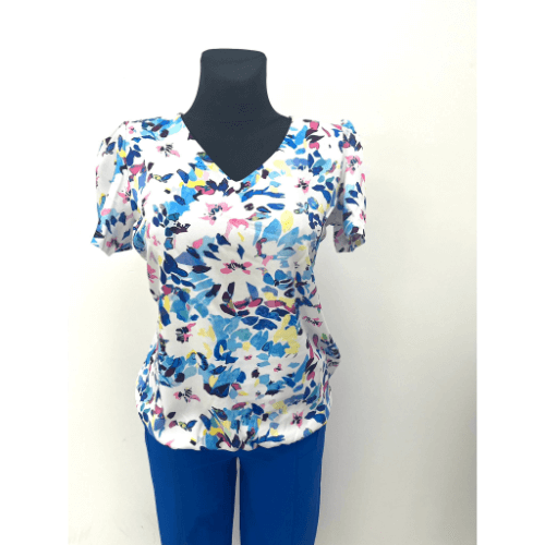 Yew Yellow & Blue Print Top