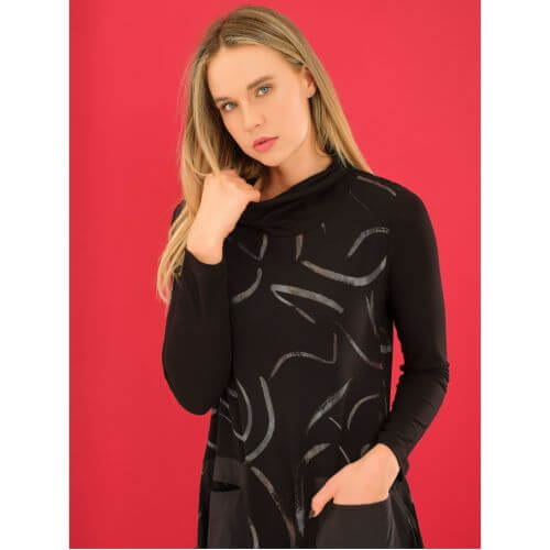 Dolcezza Black Print Dress - Image 4