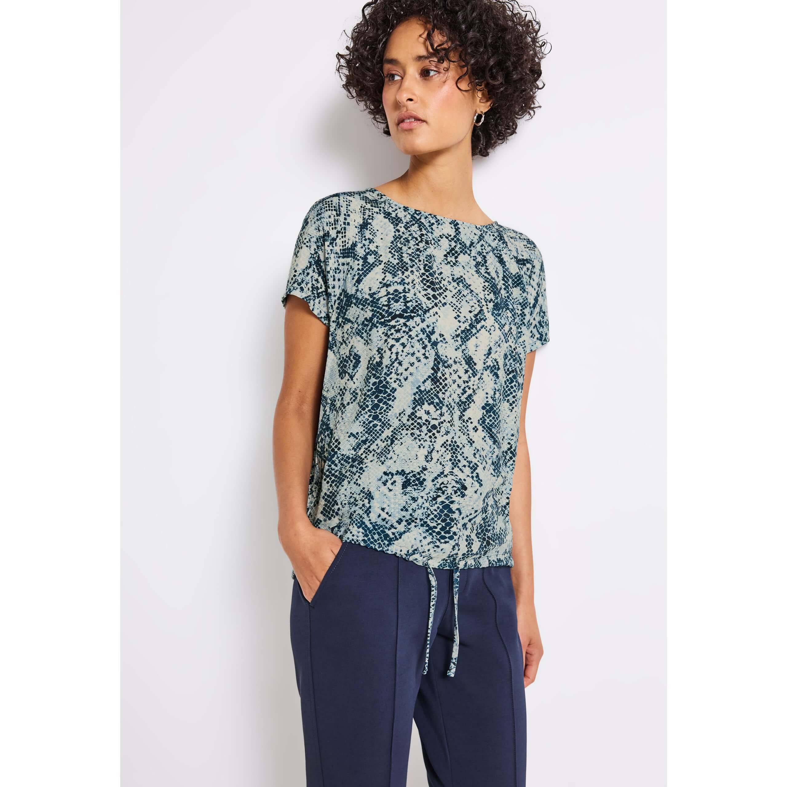 Street One material mix snake print top - Image 6