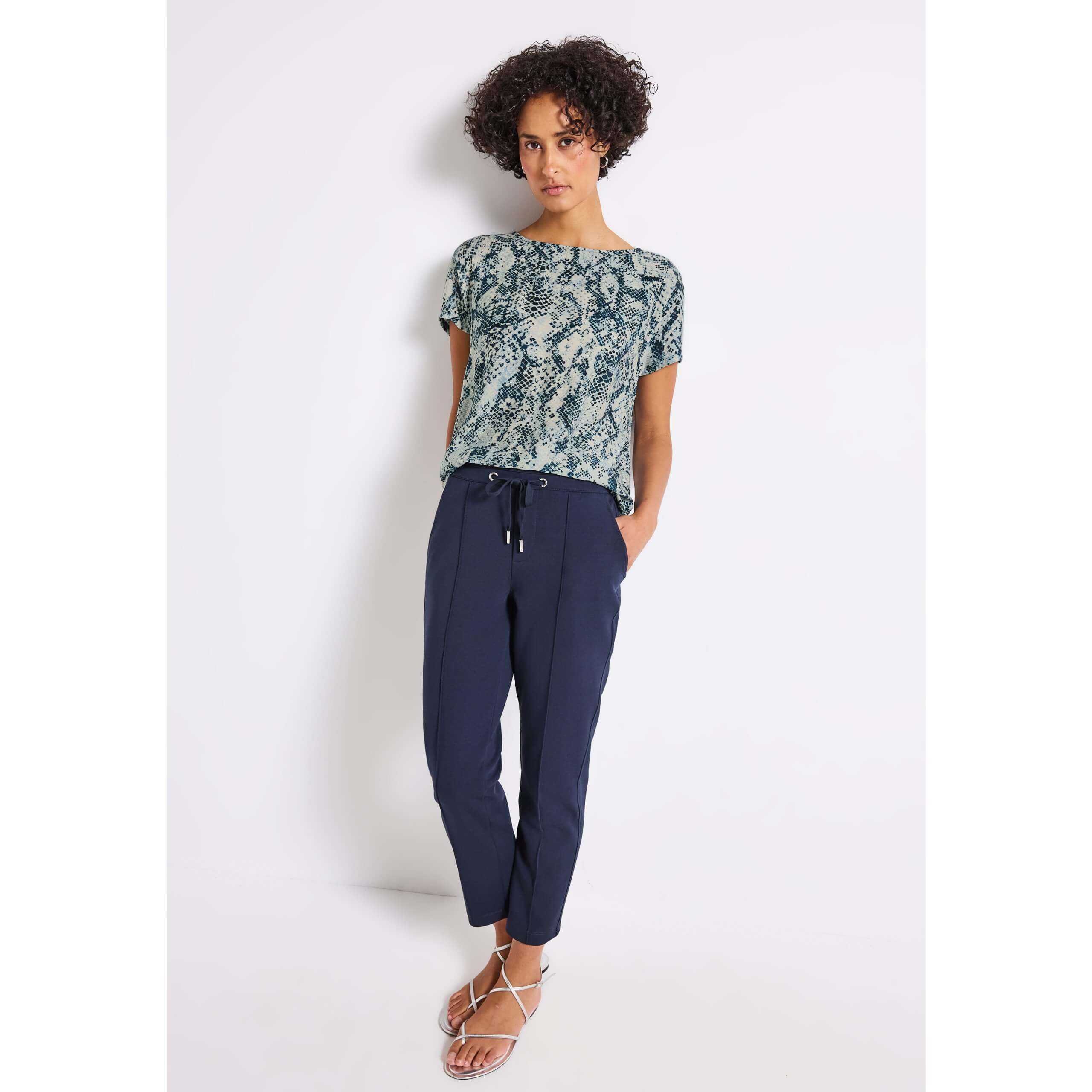 Street One material mix snake print top - Image 7