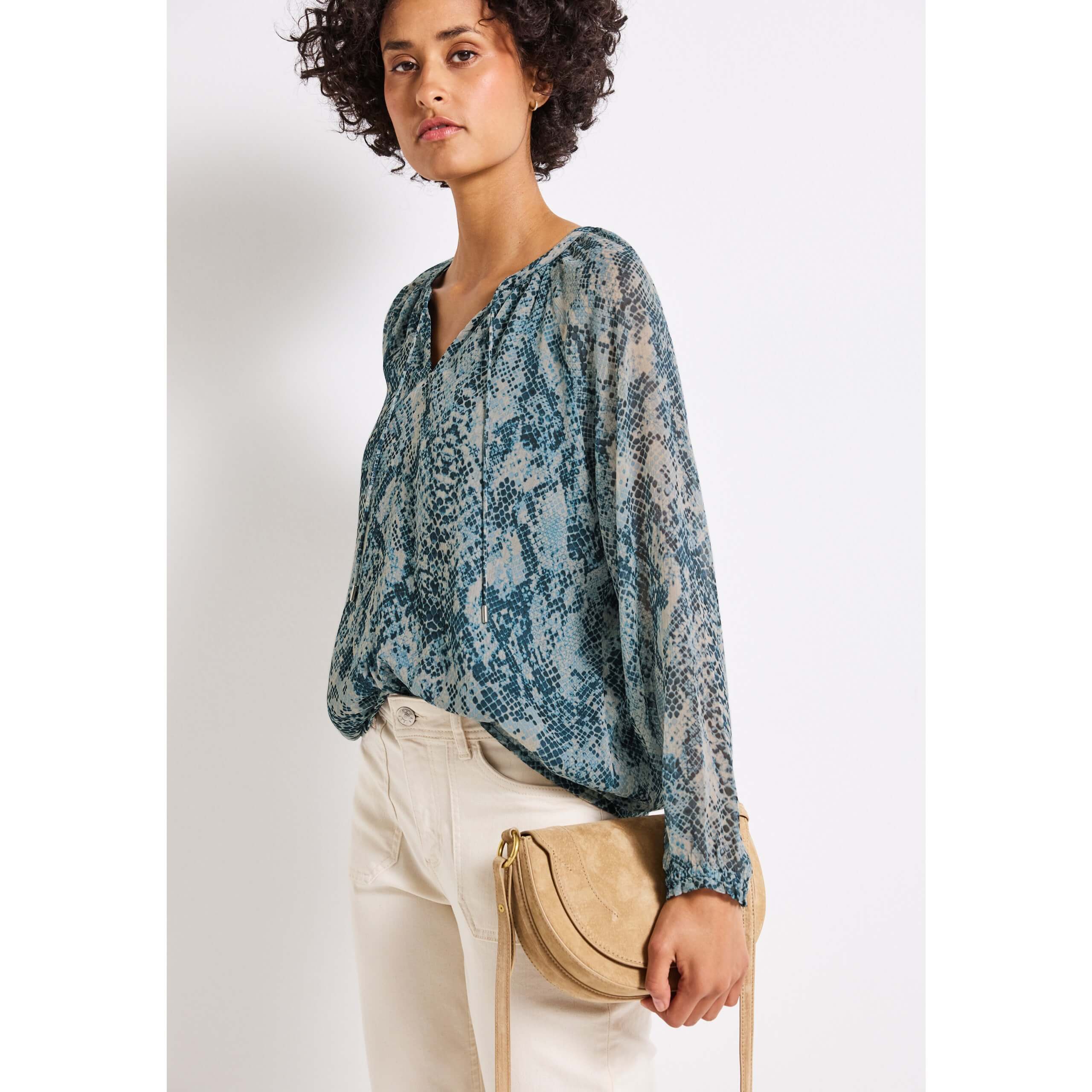 Street One Chiffon Snake Print Top