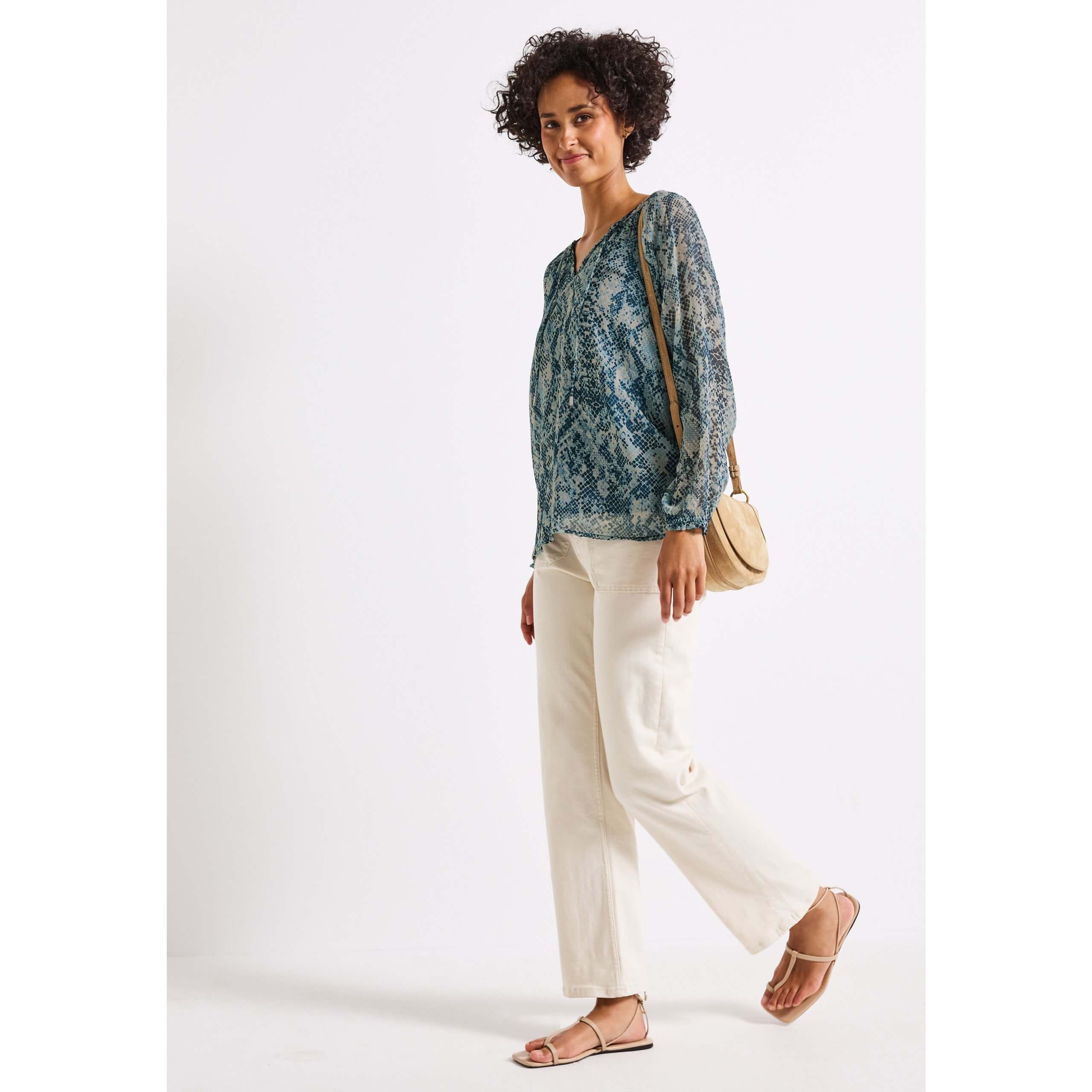 Street One chiffon snake print top - Image 3