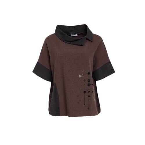 Naya Placement Print Top (Cocoa & Sand) - Image 5