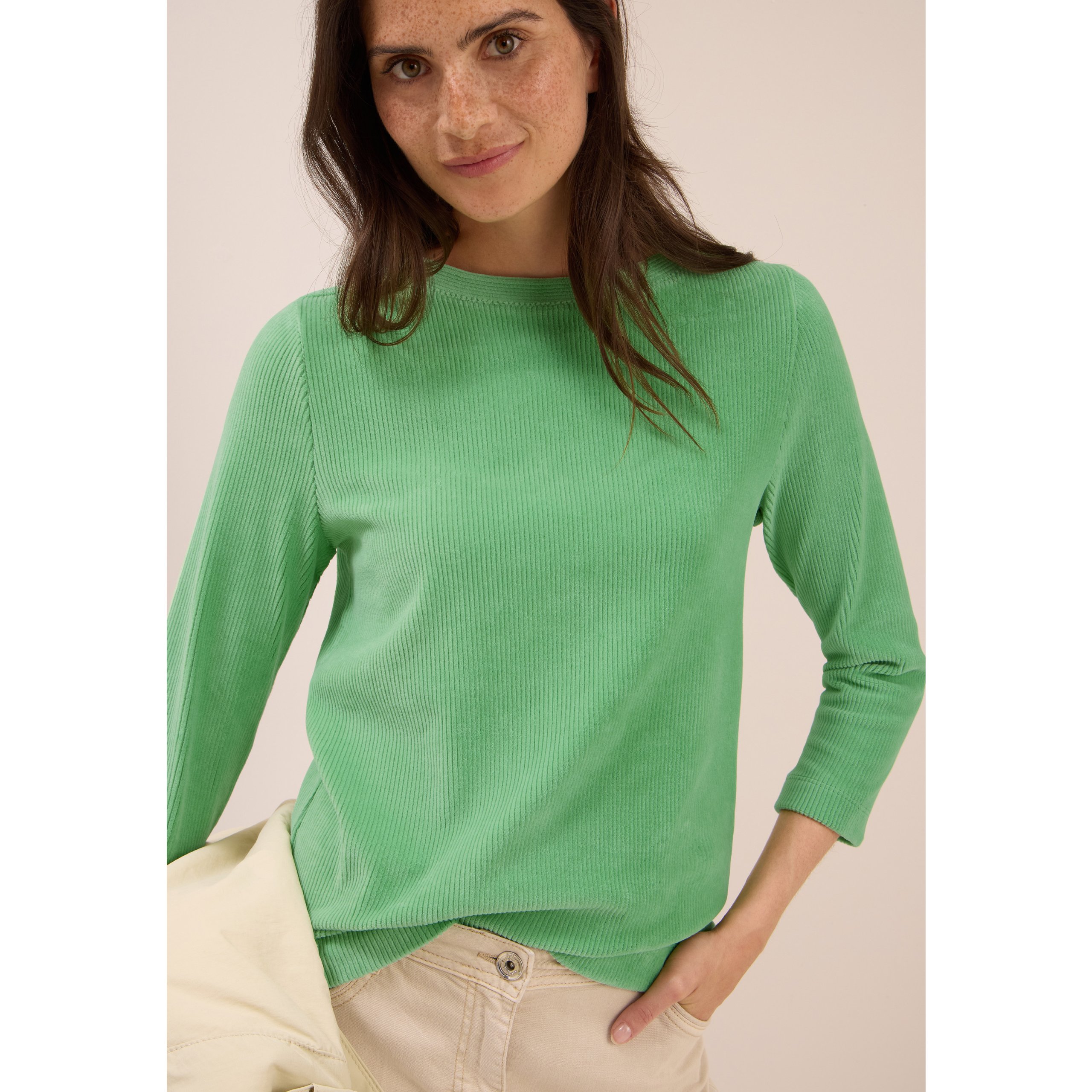 Cecil Fennel Green Corduroy Top