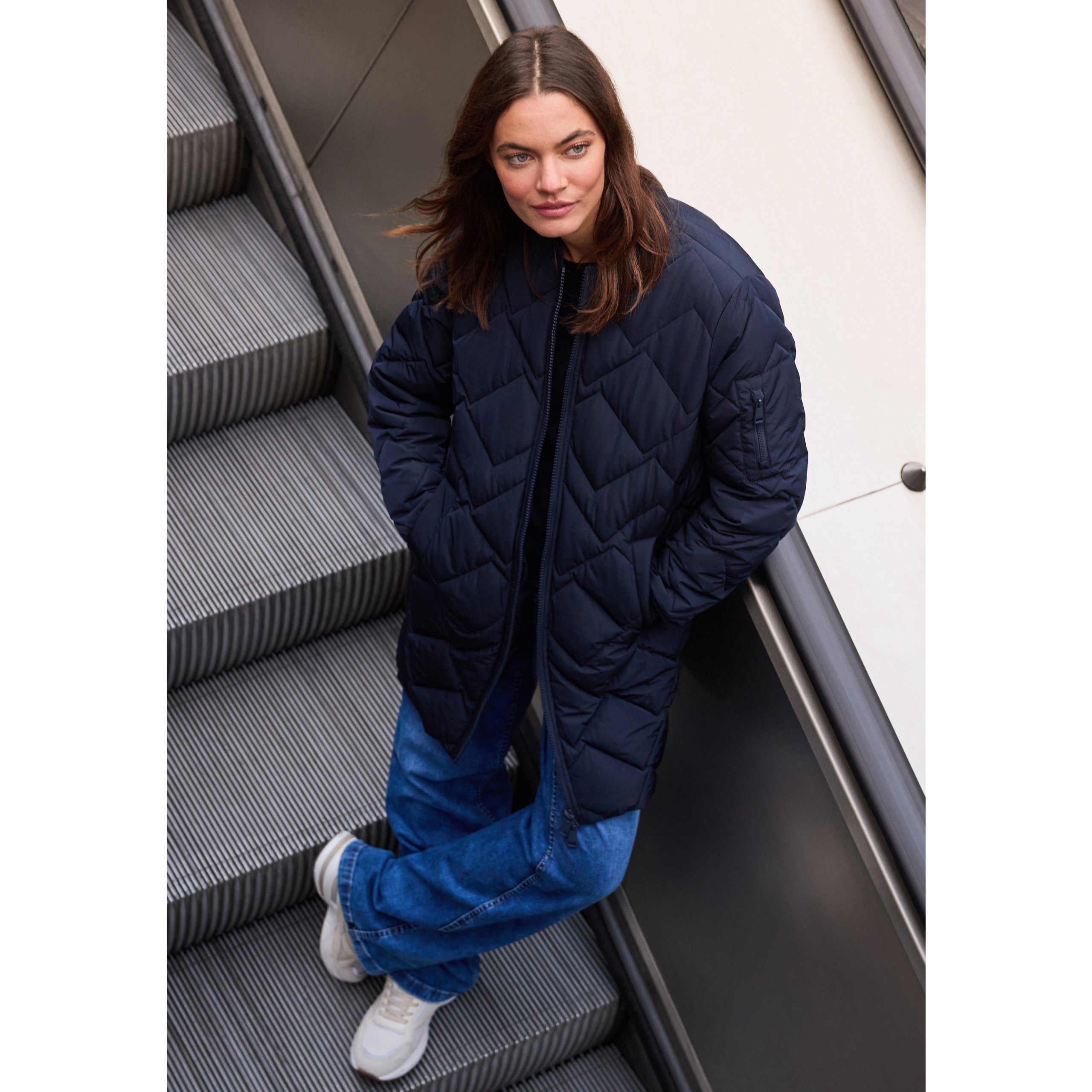 Cecil Navy Longline Jacket