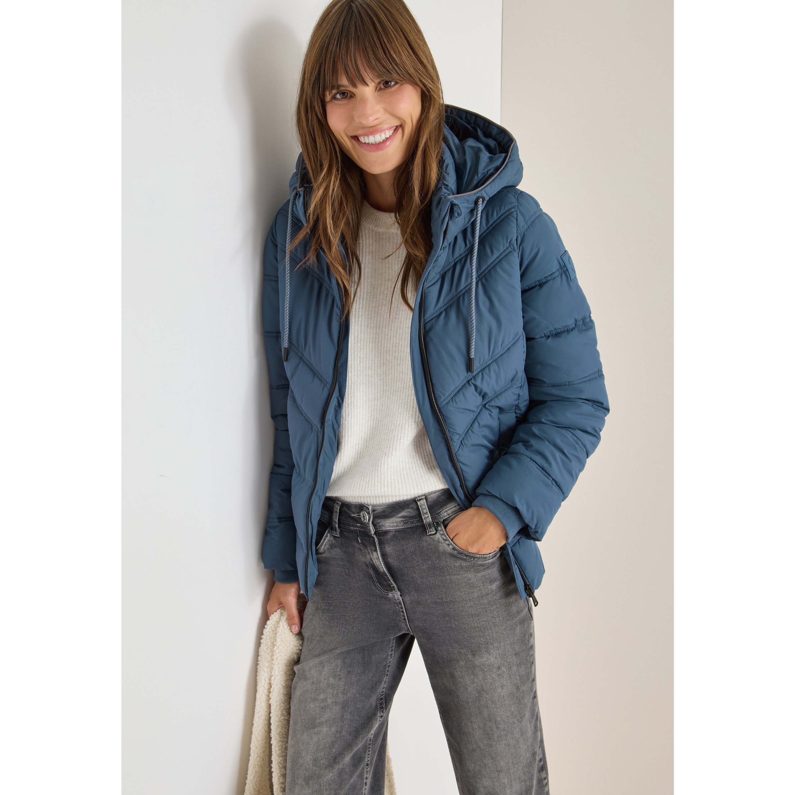 Cecil Moonstone Blue Quilted Jacket