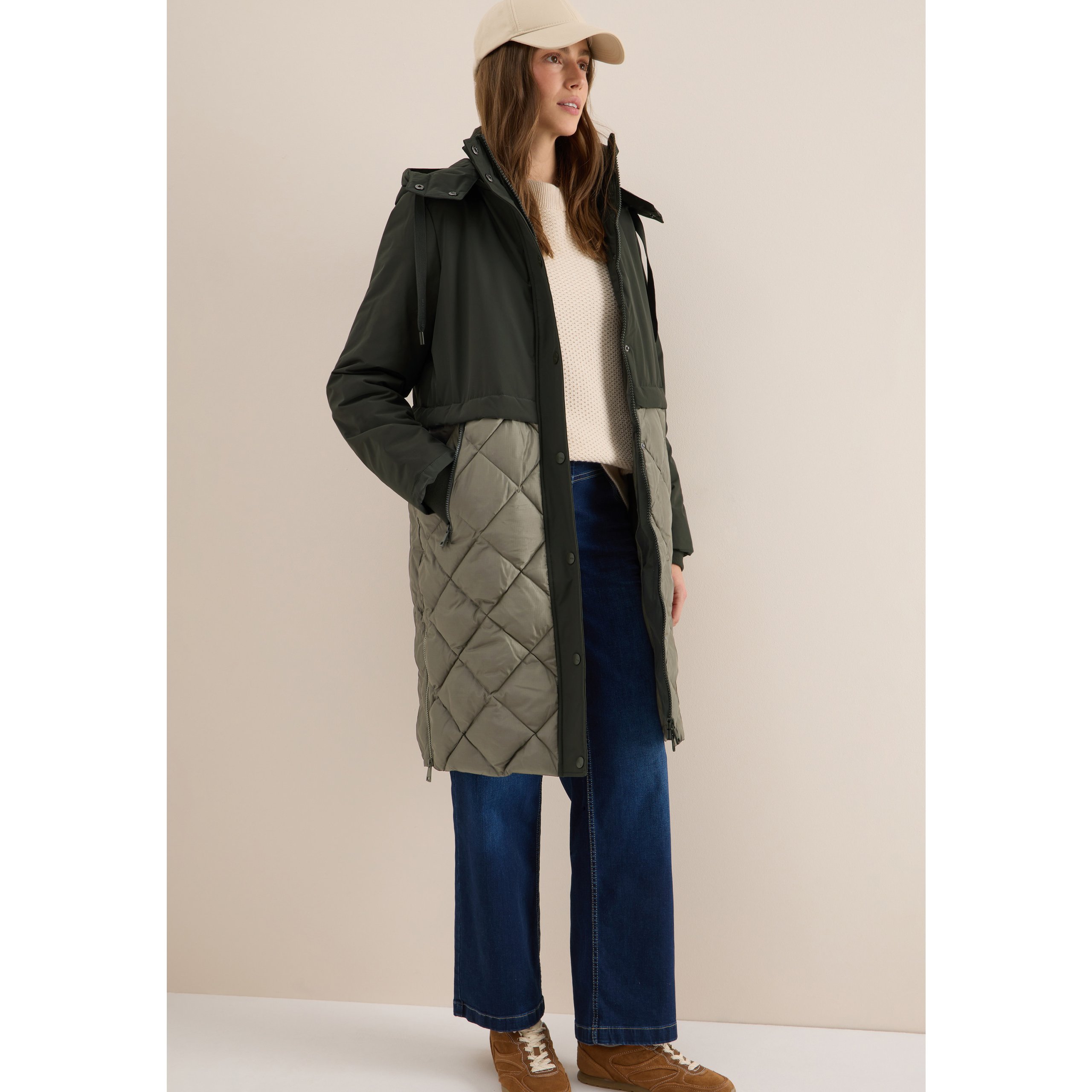Cecil olive material mix coat - Image 3