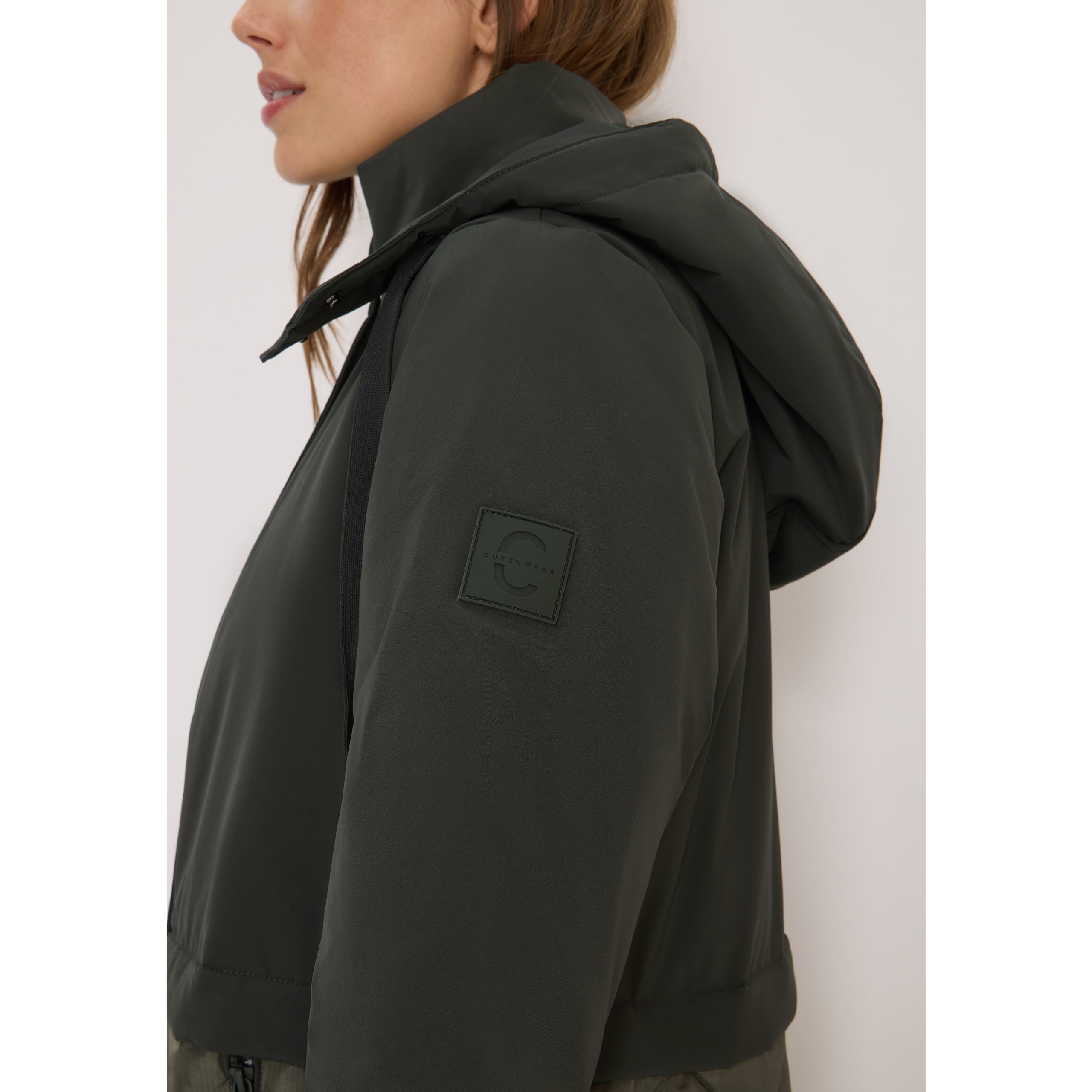 Cecil olive material mix coat - Image 6
