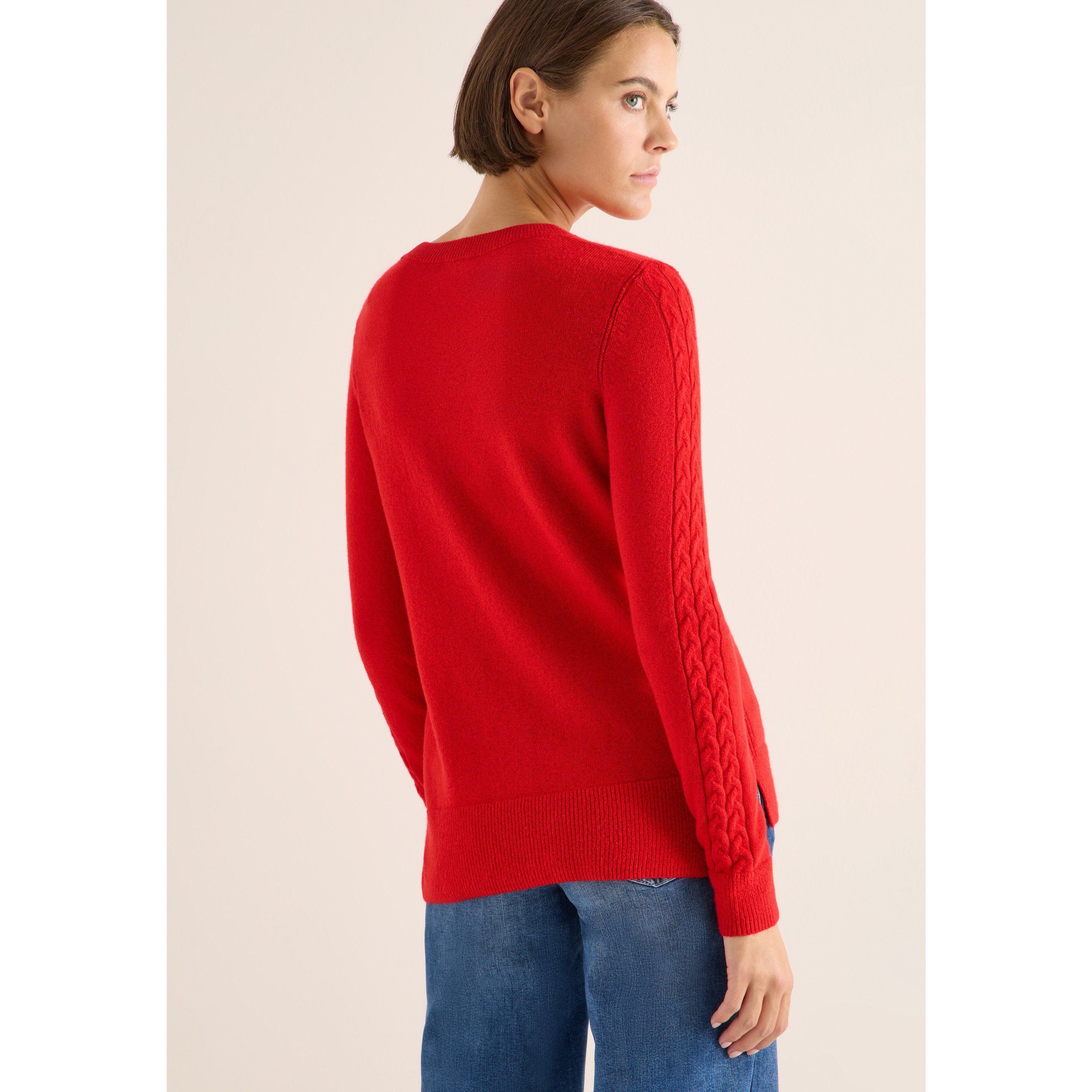 Cecil red sweater with knitted details - Image 3