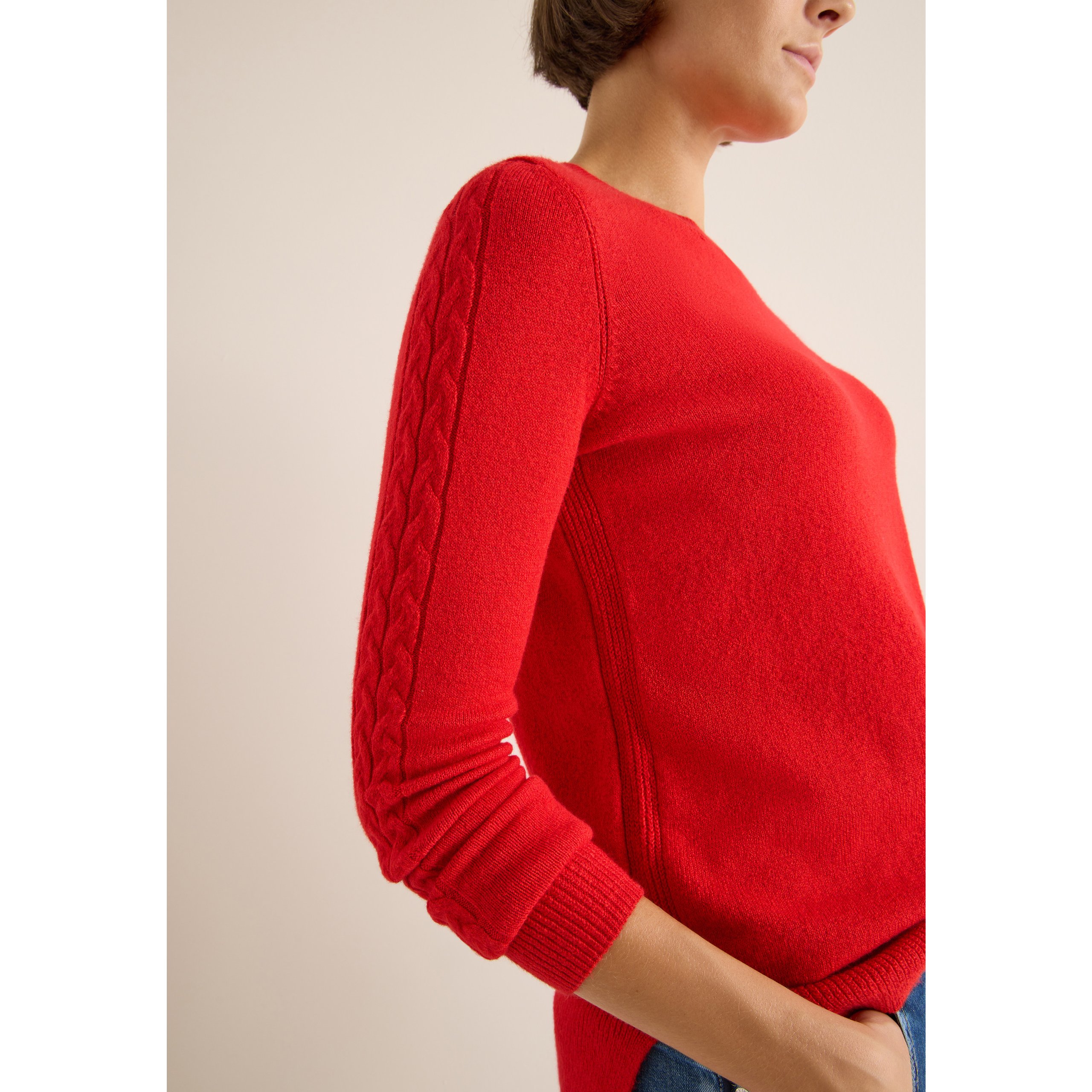 Cecil red sweater with knitted details - Image 7
