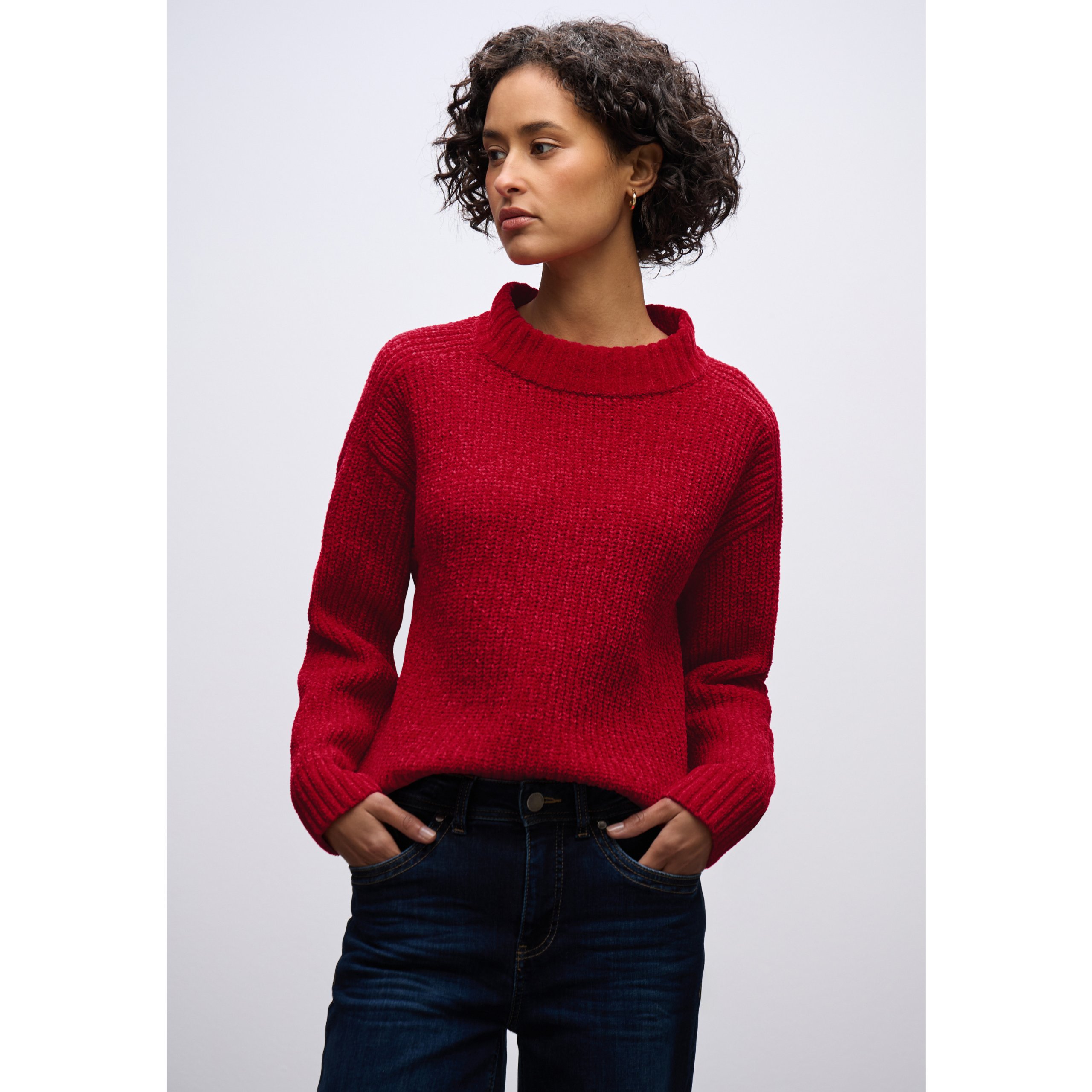 Street One Red Chenille Sweater