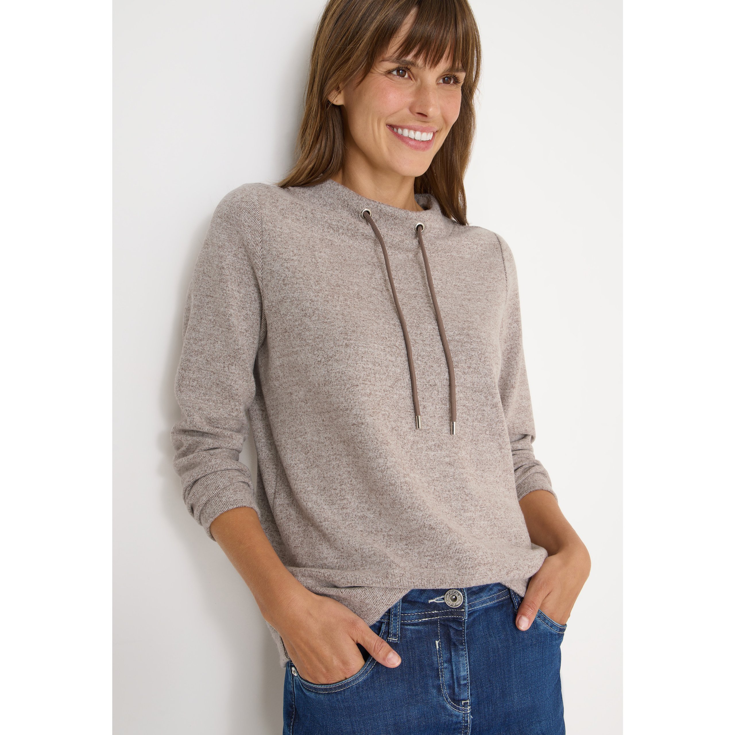 Cecil Ribbed Funnel Neck Top