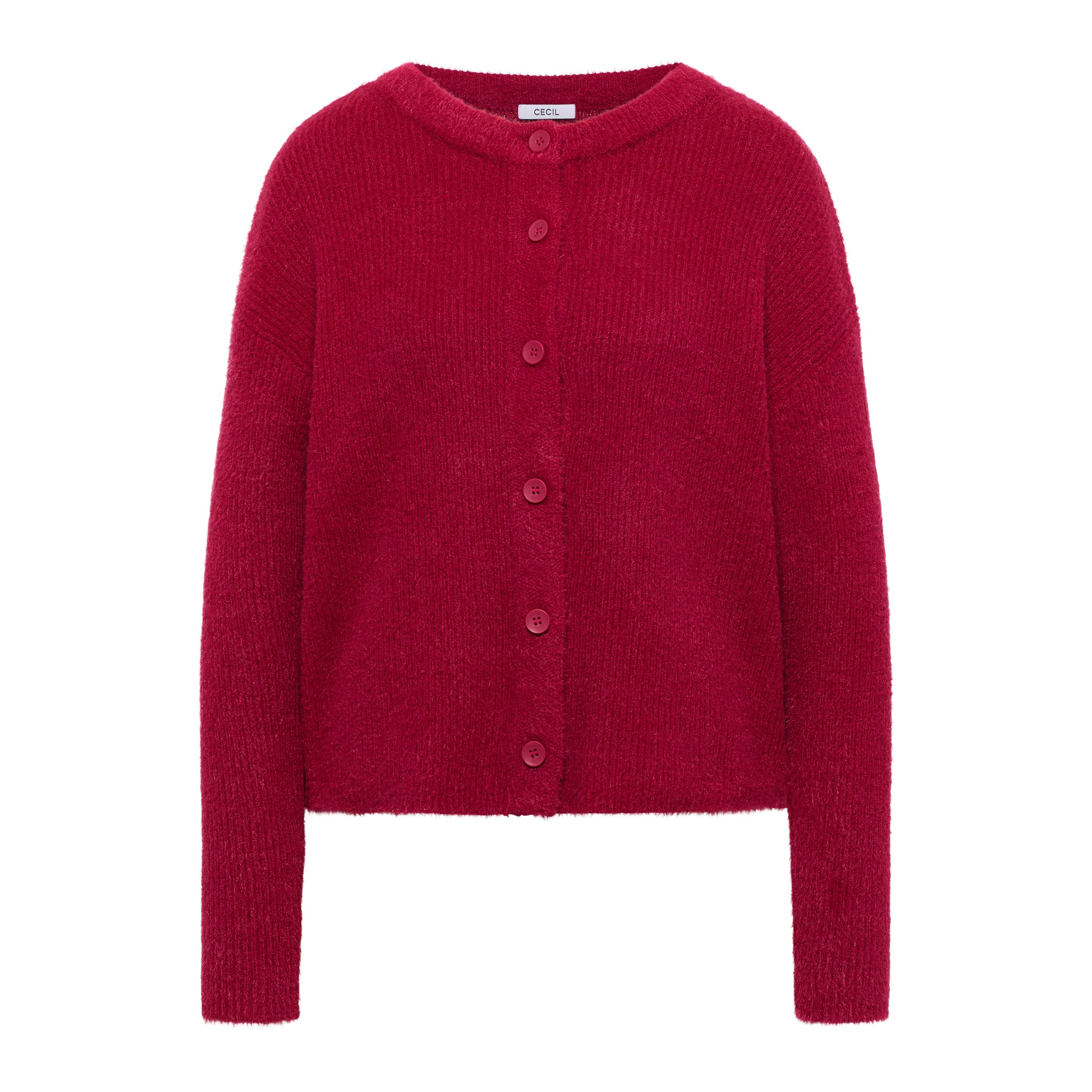 Cecil ribbed red cardigan - Image 4
