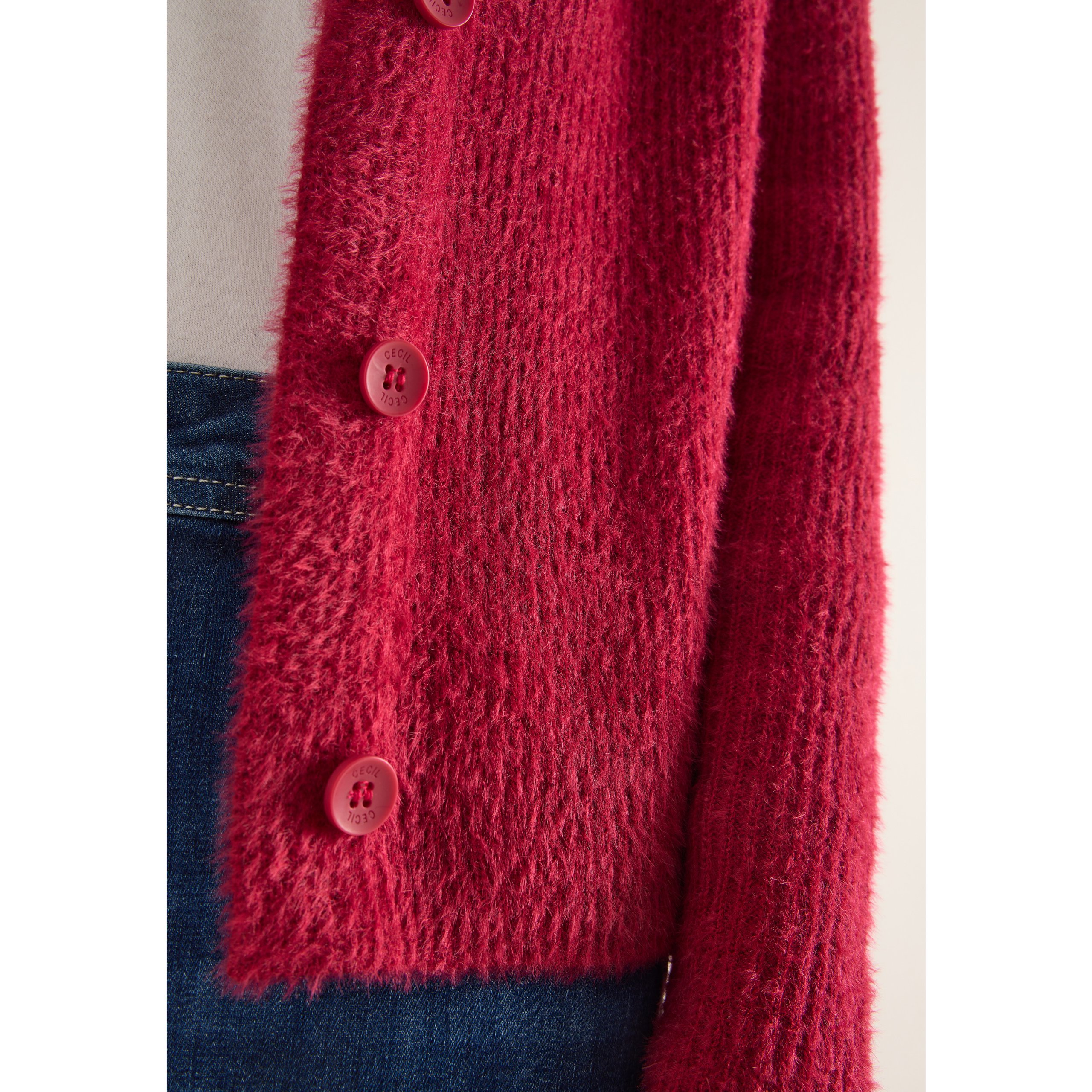 Cecil ribbed red cardigan - Image 6