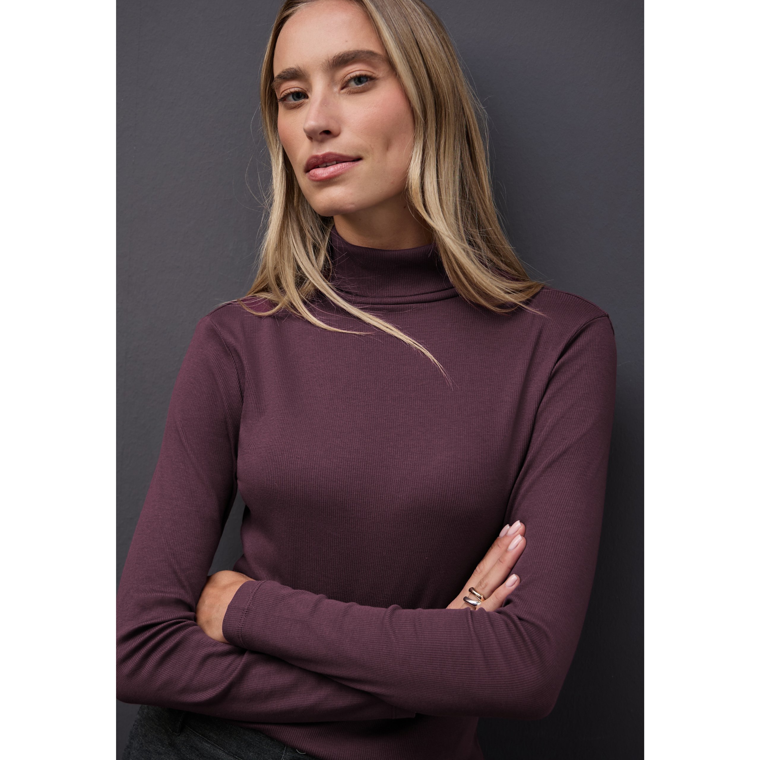 Street One Berry Roll Neck Top
