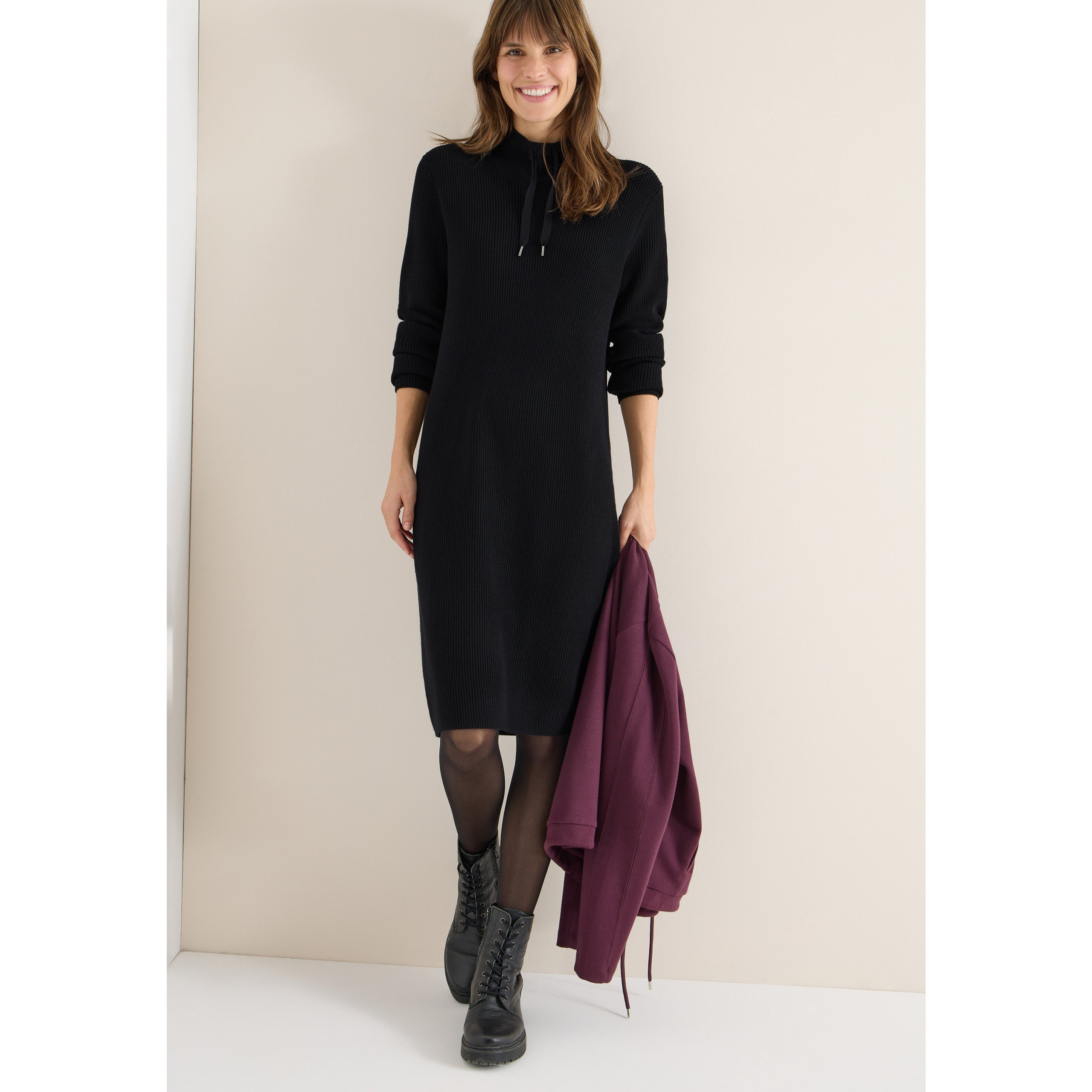 Cecil black cosy rib knit dress - Image 7