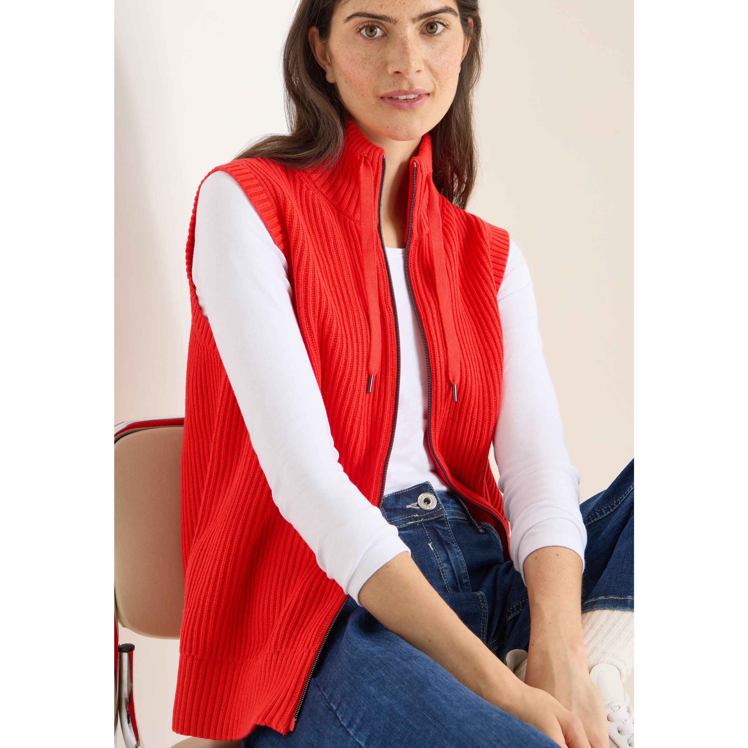 Cecil Pumpkin Zipper Vest