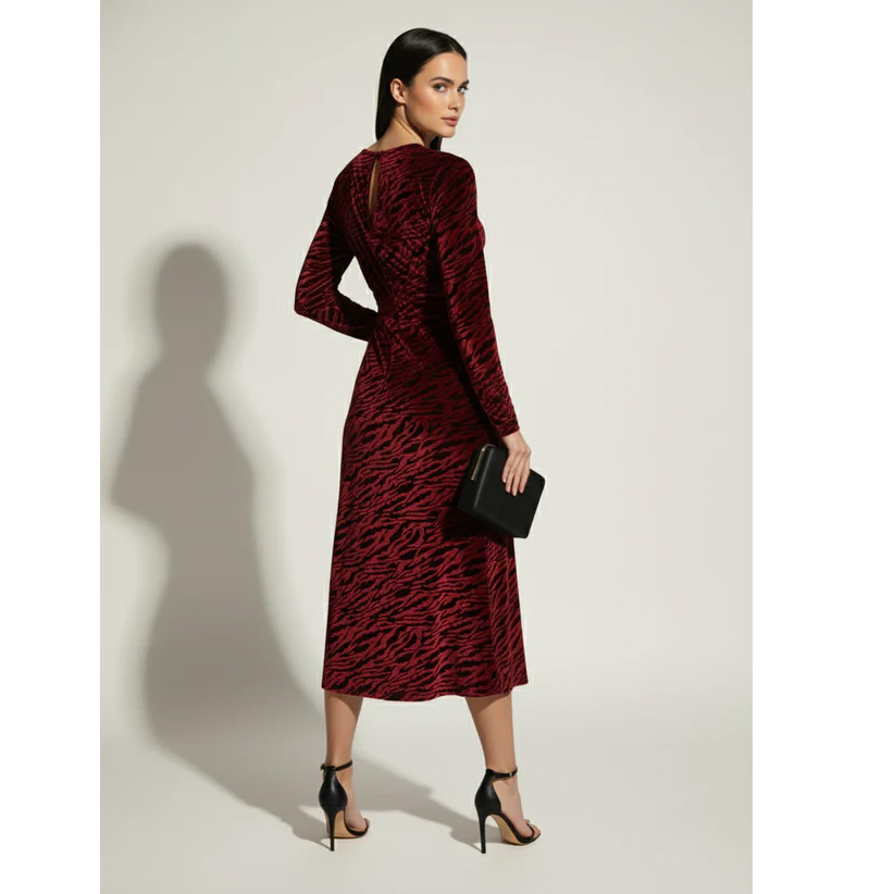 Marc Angelo red & black midi dress - Image 3