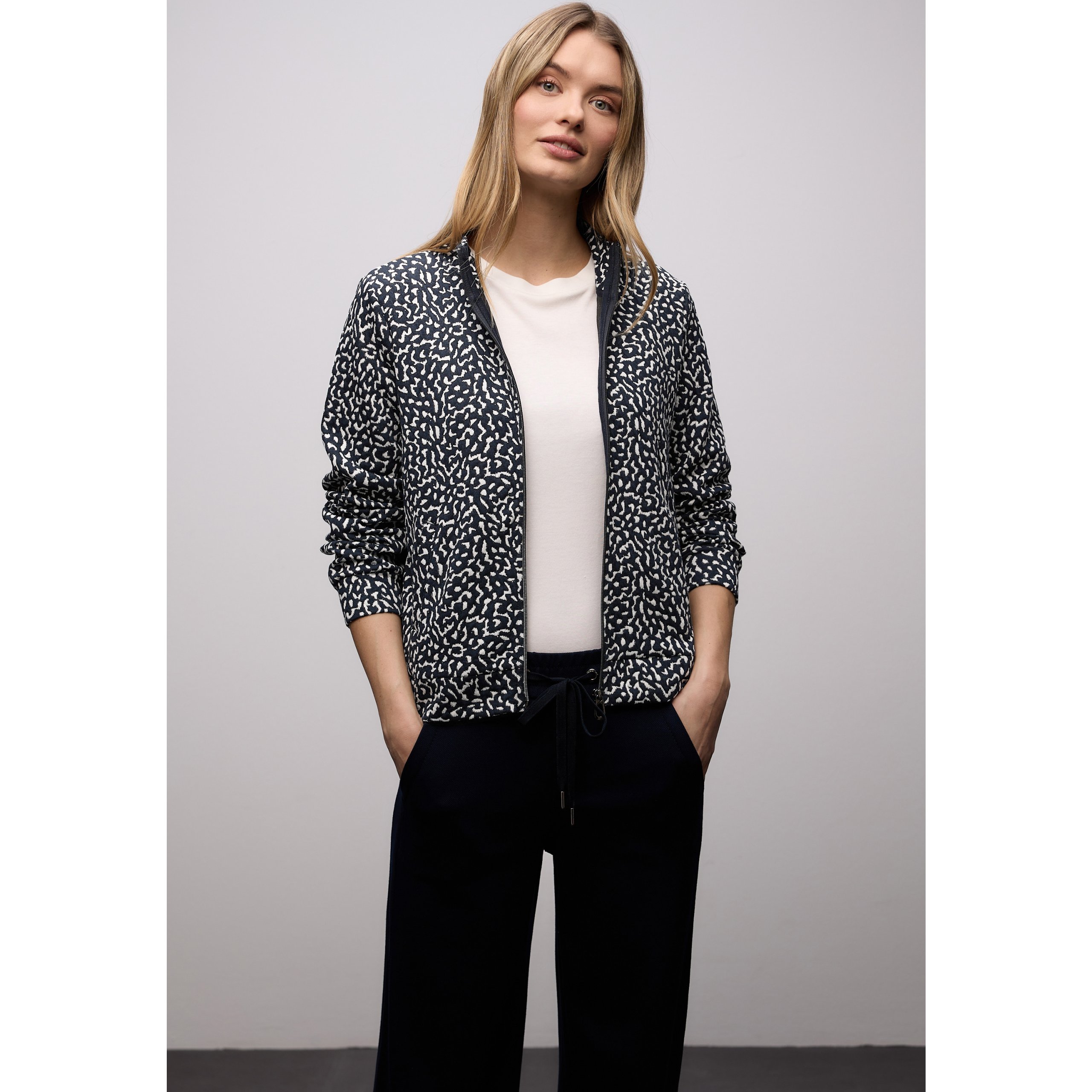 Street One Navy Print Jacket