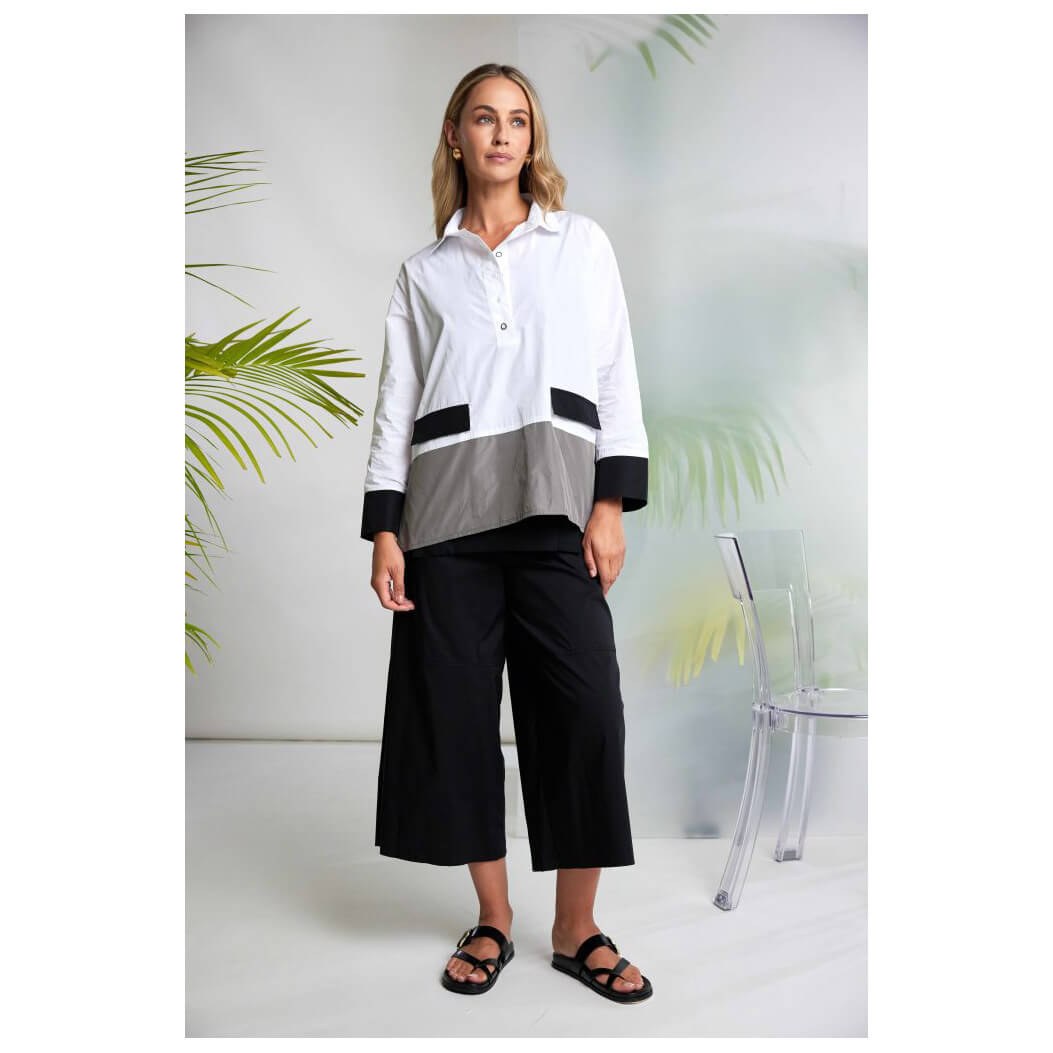 Naya Black Crop Wide Leg Trouser - Image 4