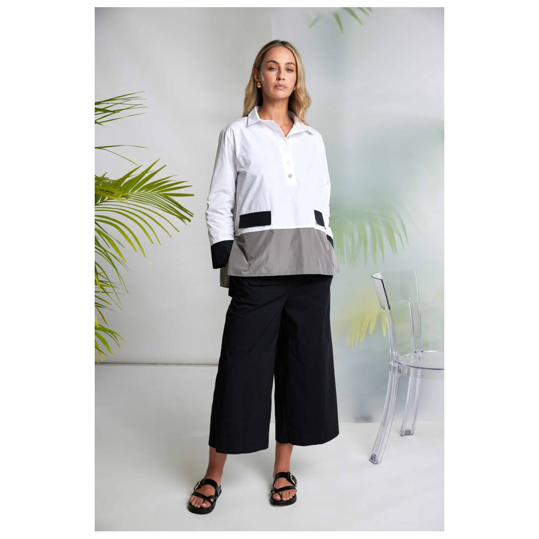 Naya Black Crop Wide Leg Trouser - Image 5