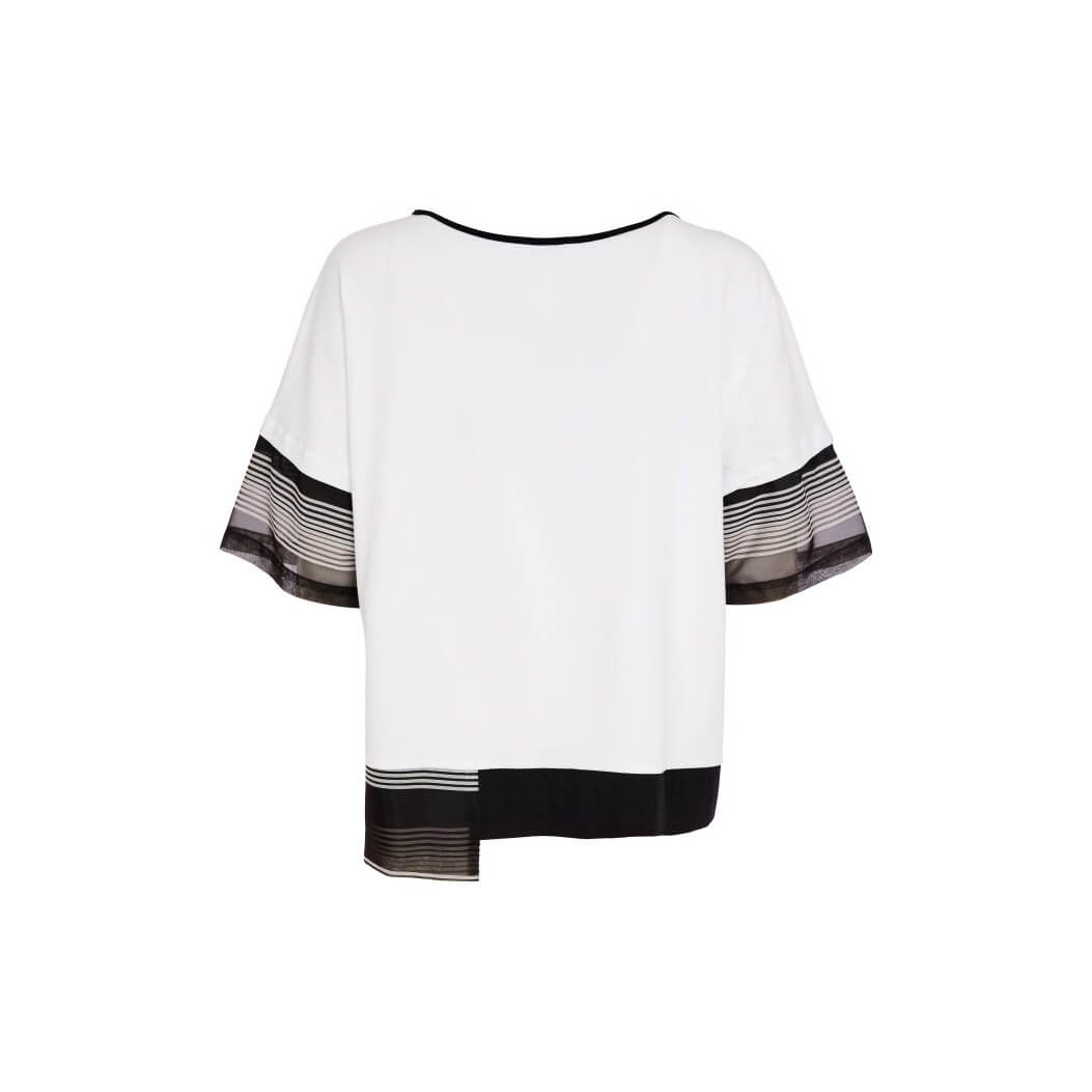 Naya Placement Print Top With Stripe Hem - Image 6
