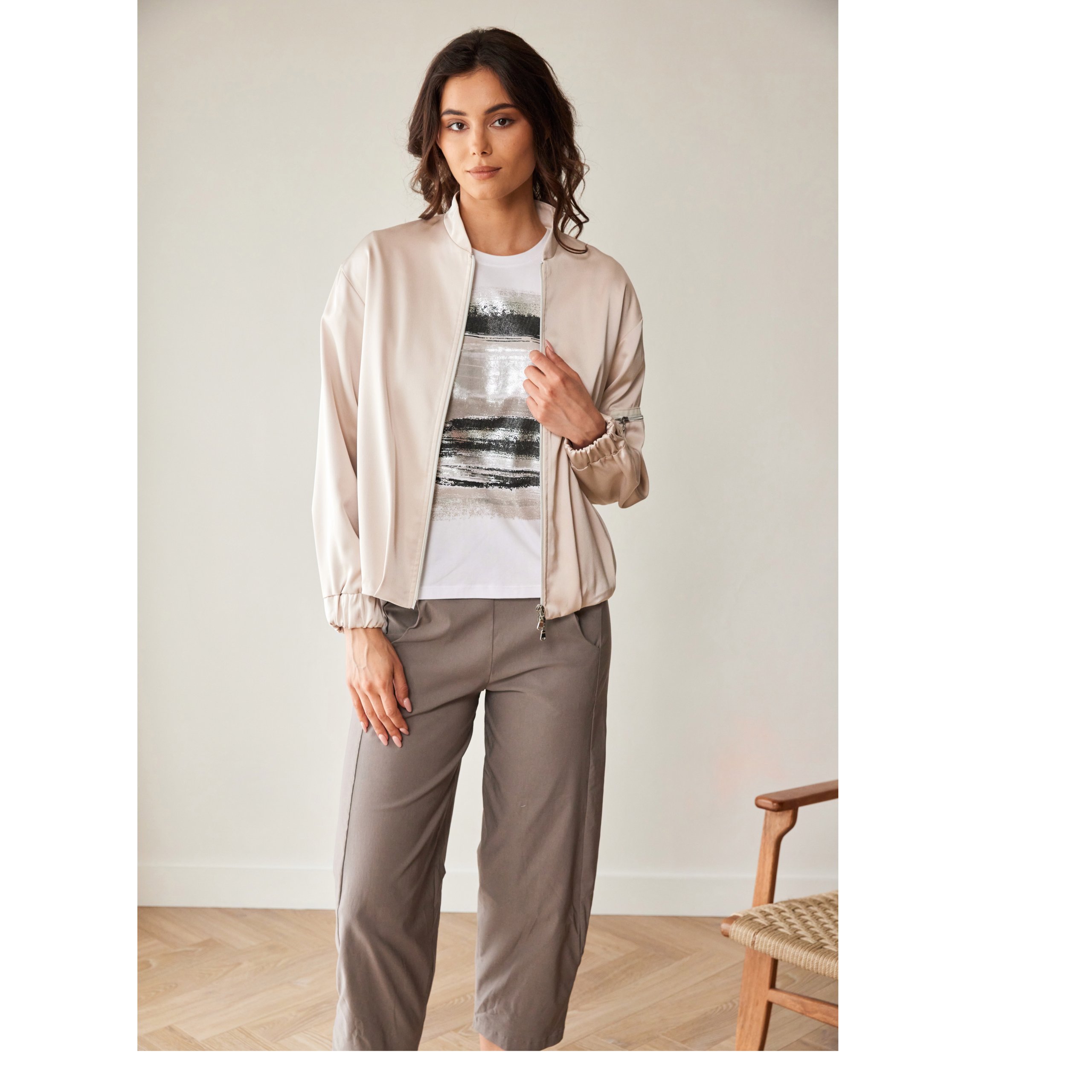 Peruzzi Beige Zip Jacket - Image 6