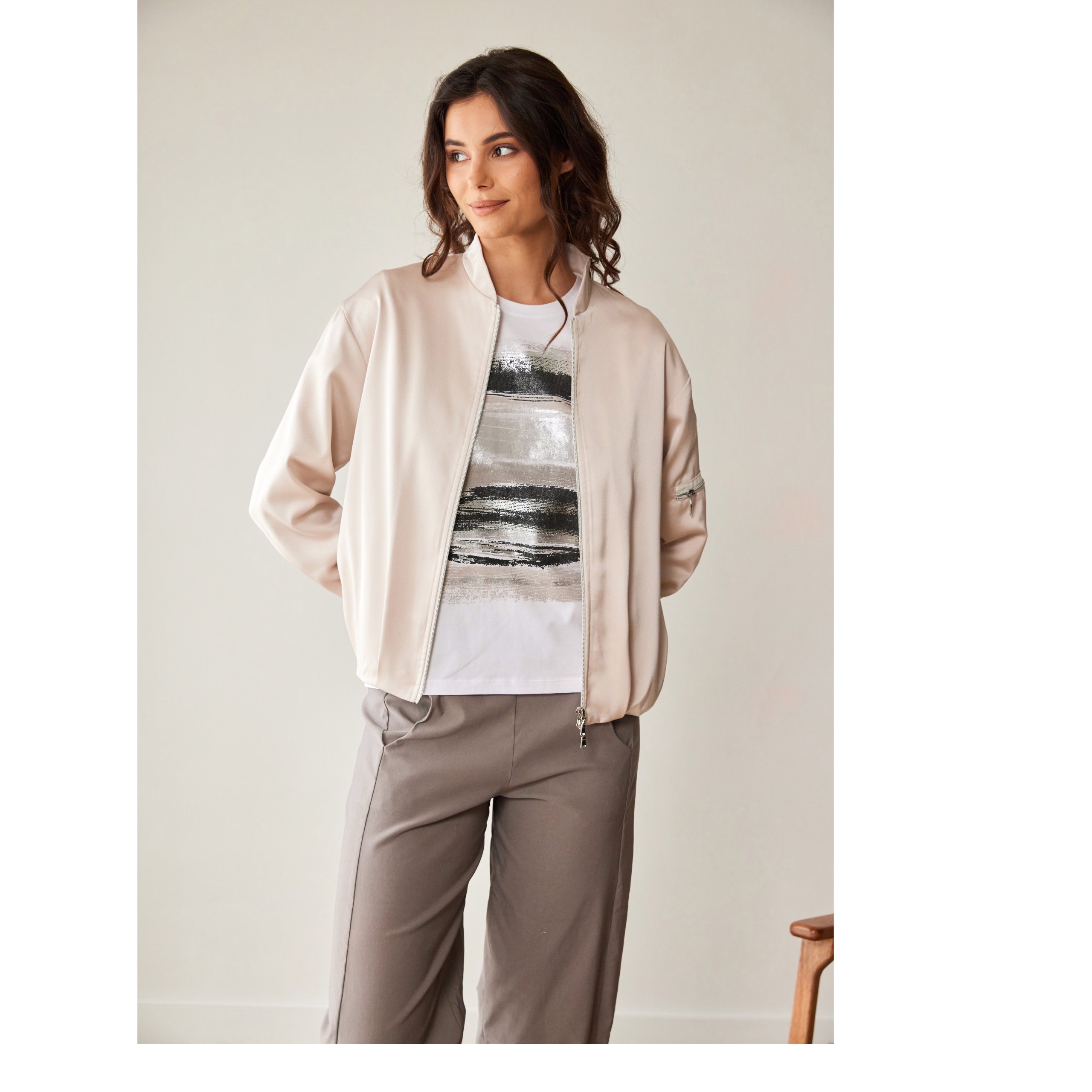 Peruzzi Beige Zip Jacket - Image 7