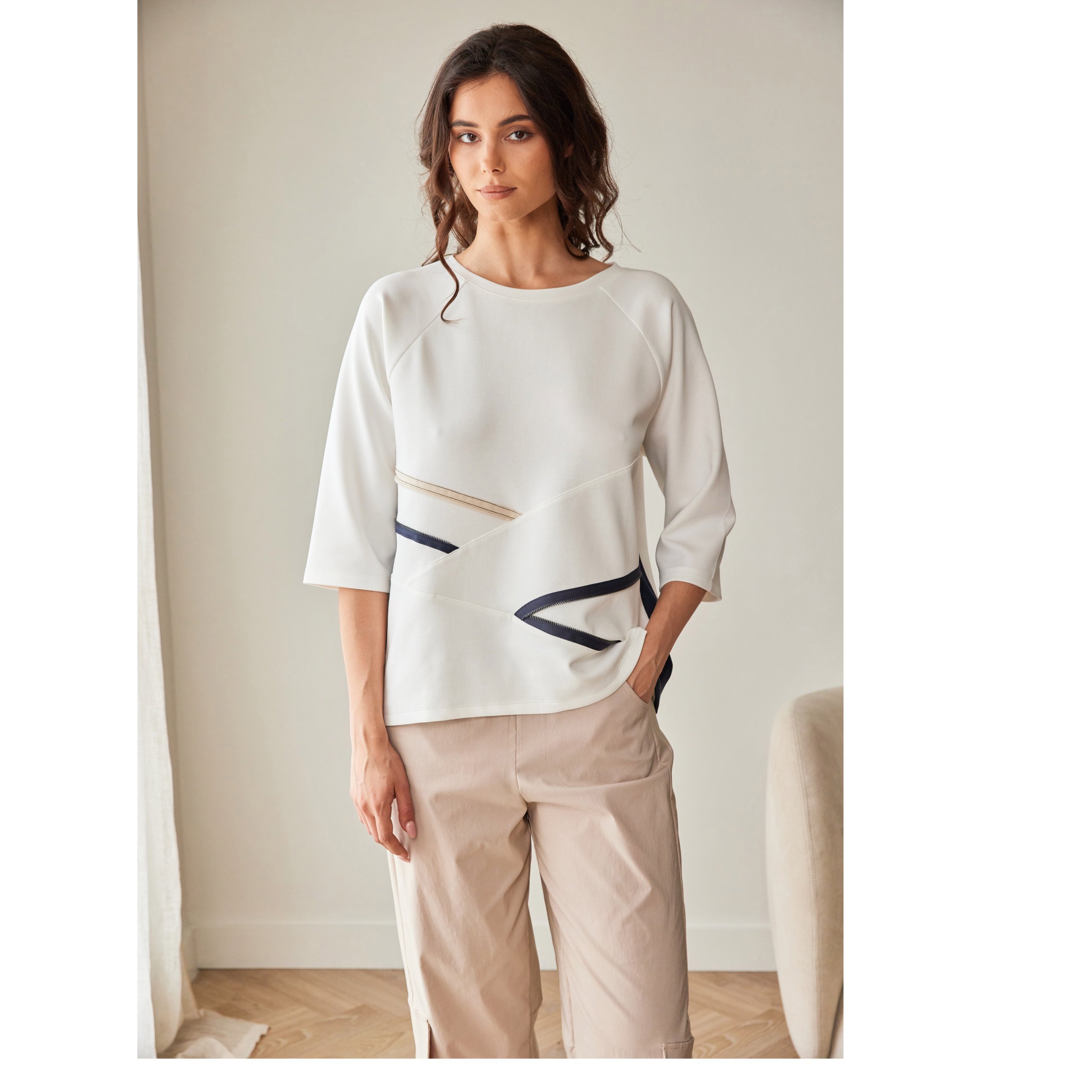 Peruzzi Zip Contrast Top - Image 4