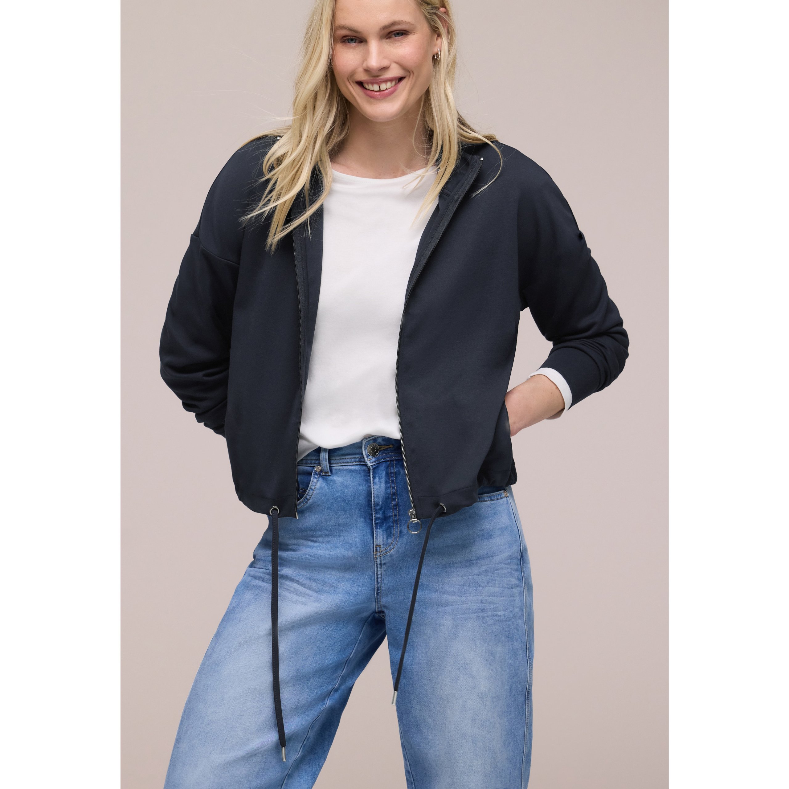 Street One Navy Zip Jacket