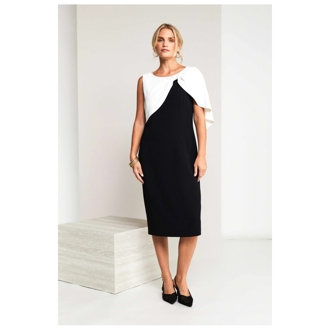 Kate Cooper two tone dress with pleated bow cape - Image 6