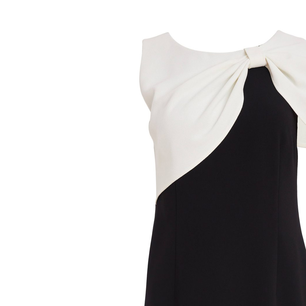 Kate Cooper two tone dress with pleated bow cape - Image 5