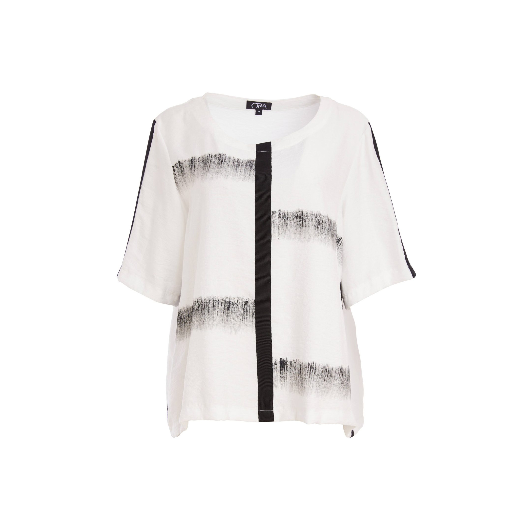 ORA blurred stripe round neck top - Image 7