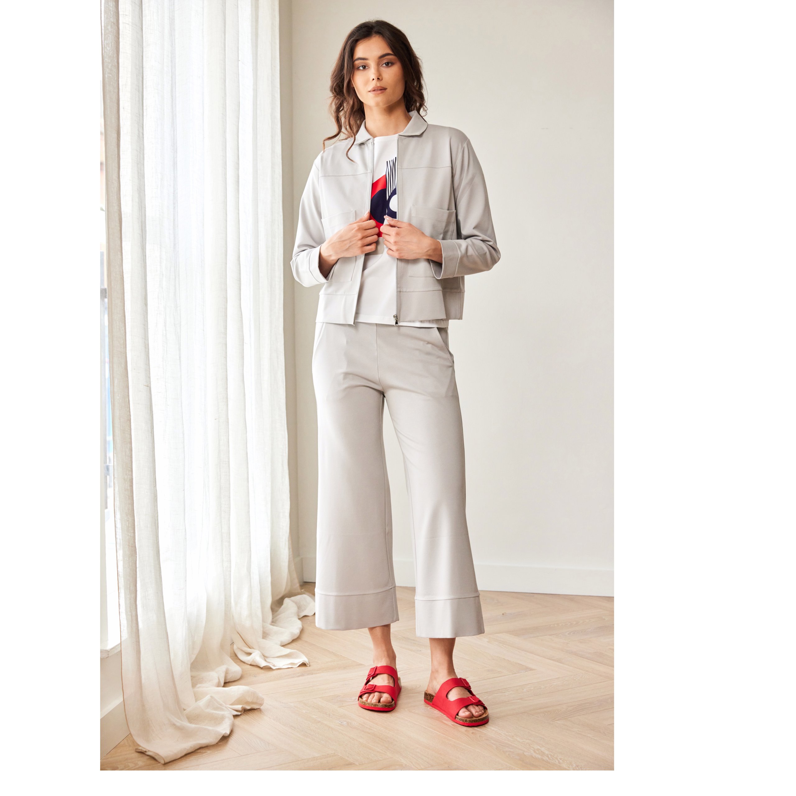 Peruzzi Silver Grey Jacket With Double Jacket