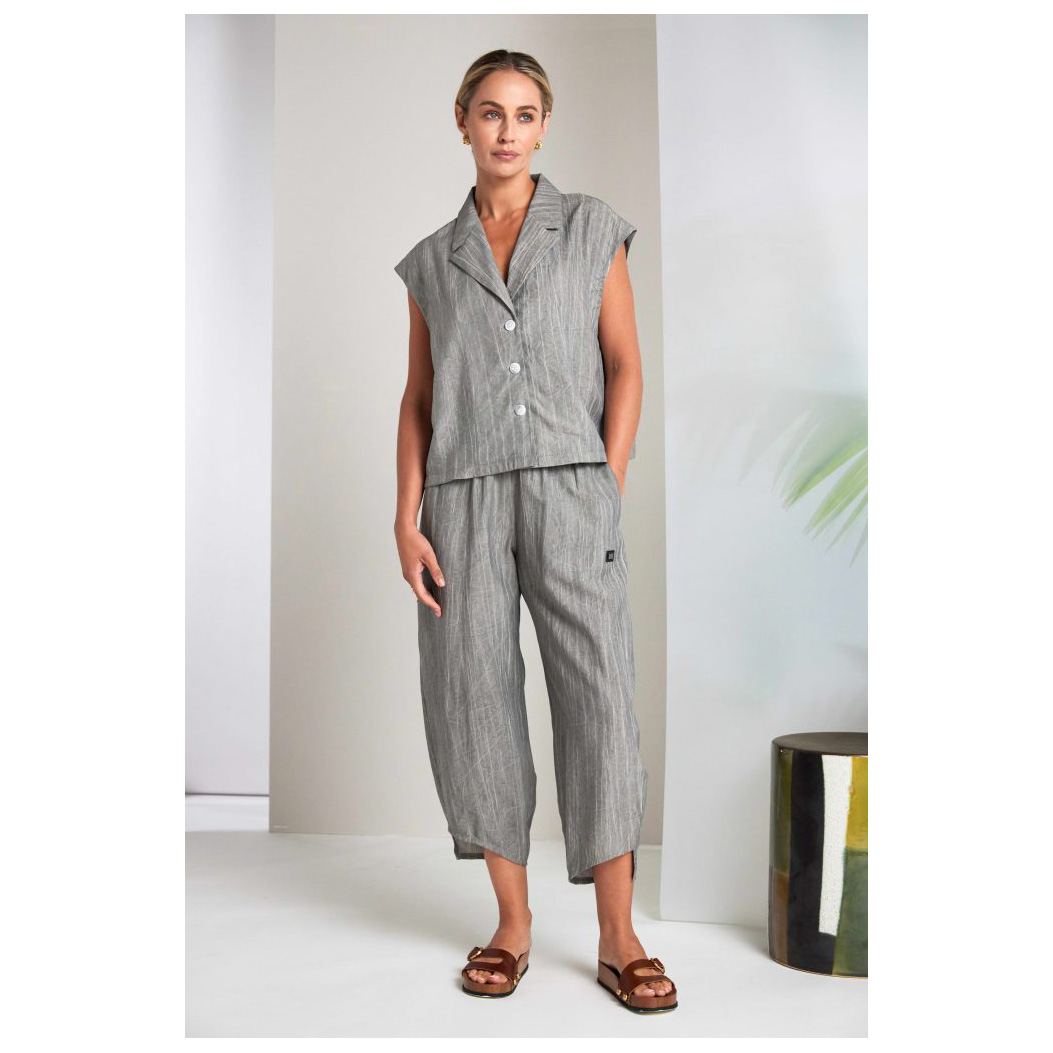 NAYA button through oil wash crinkle waistcoat - Image 7