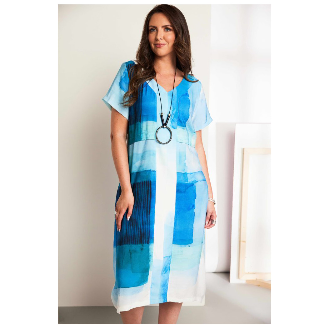 ORA Mikinos print v-neck dress - Image 3