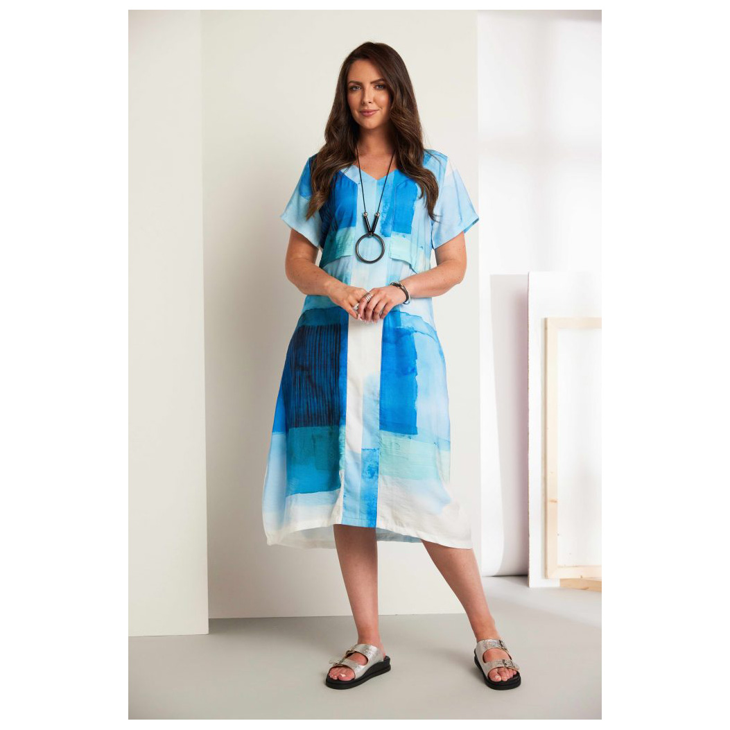 ORA Mikinos print v-neck dress - Image 5